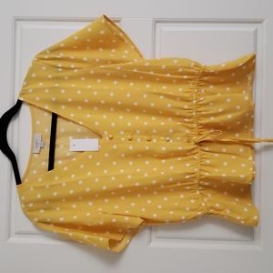NWT Loft Outlet Polka Dot Blouse Size M
